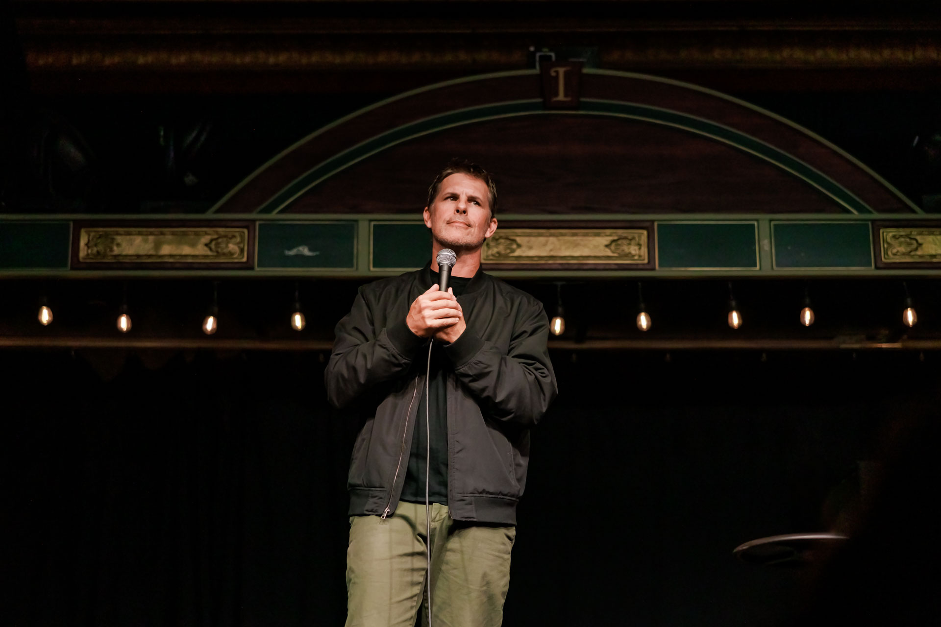 Nathan Timmel, corporate comedian performing at historic theater